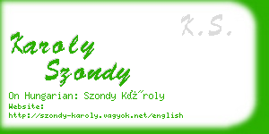 karoly szondy business card